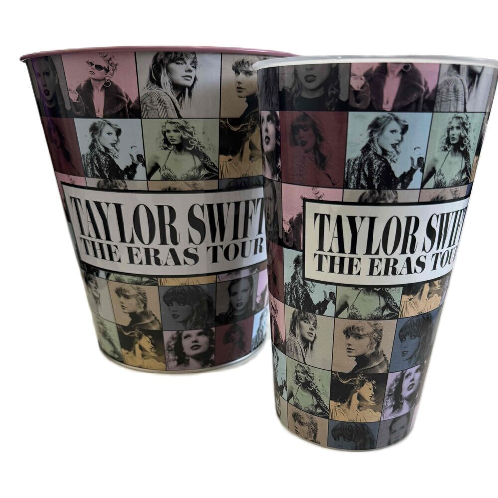 NEW Taylor Swift Eras Tour AMC Pink‎ Multicolored Concert Merch Bucket Set